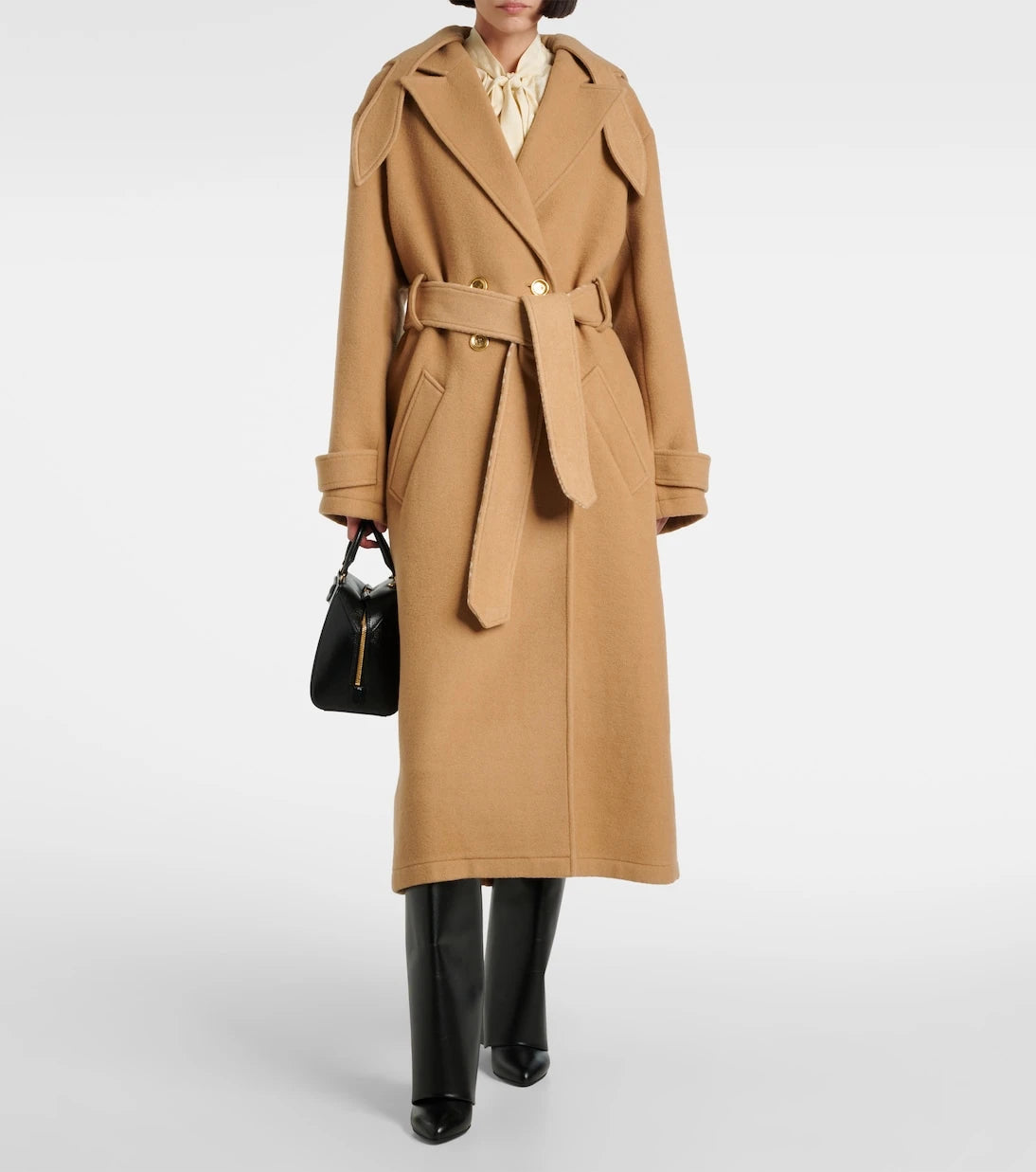Givenchy - Wool and silk wrap coat