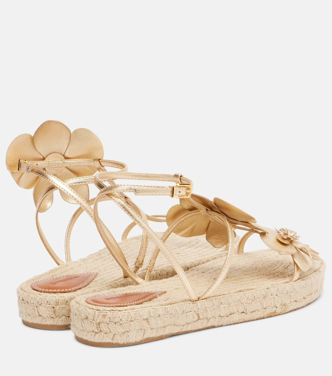 Zimmermann - Floral-appliqué leather espadrille sandals