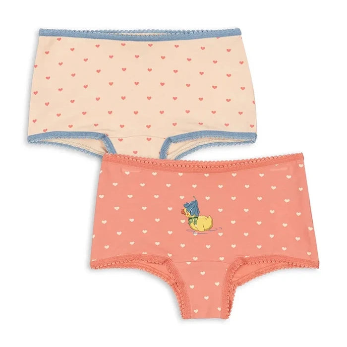 Konges Sløjd çocuklar için pamuklu elastan hipster bikini BASIC 2 PACK GIRL HIPSTER GOTS 2'li