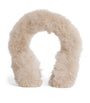 Yves Salomon Beige Lamb Shearling Earmuffs
