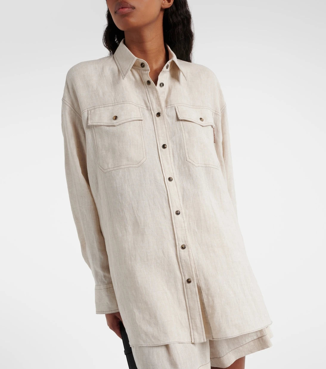 Brunello Cucinelli - قميص كتان فضفاض