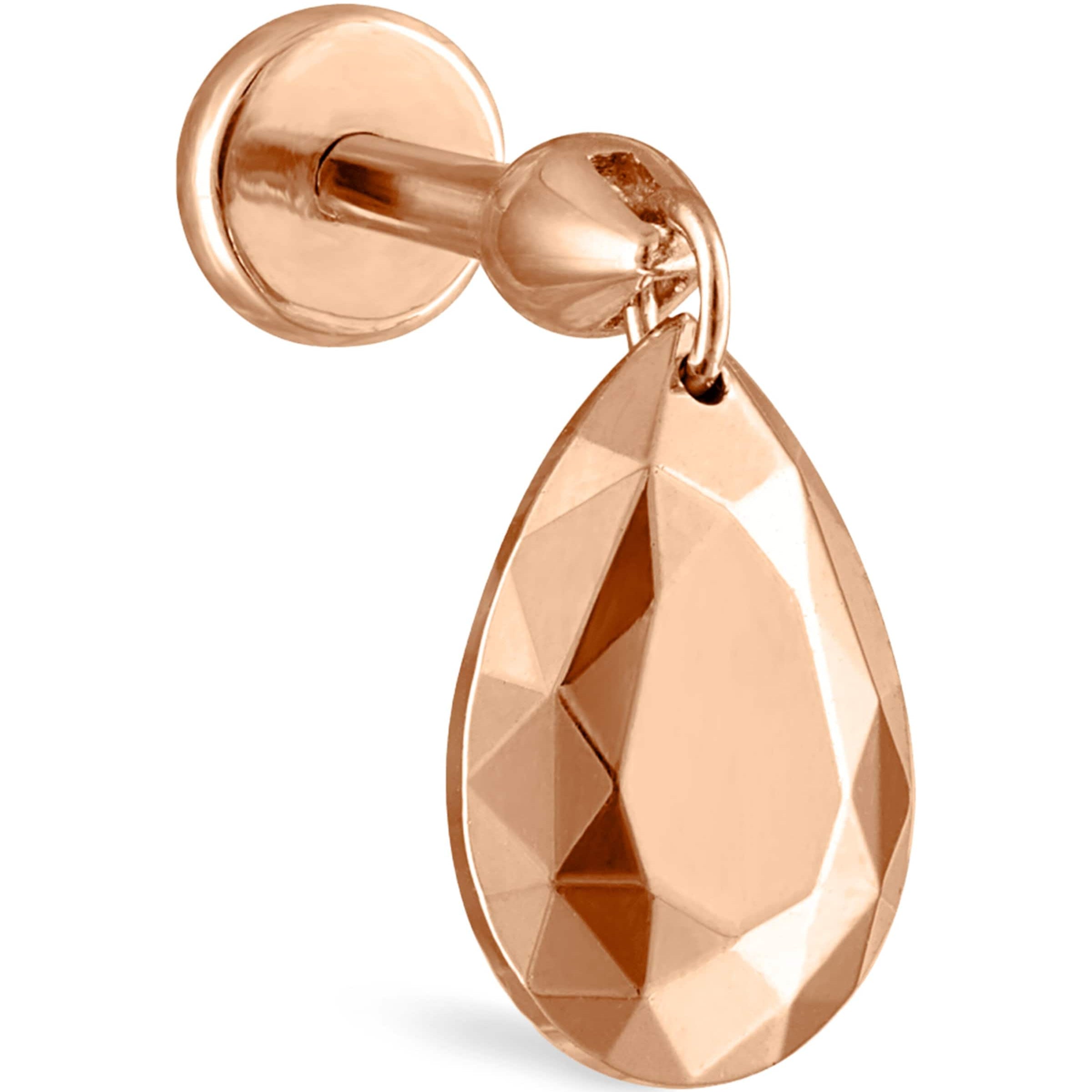 Faceted Pear Threaded Charm Earring (7.5mm)