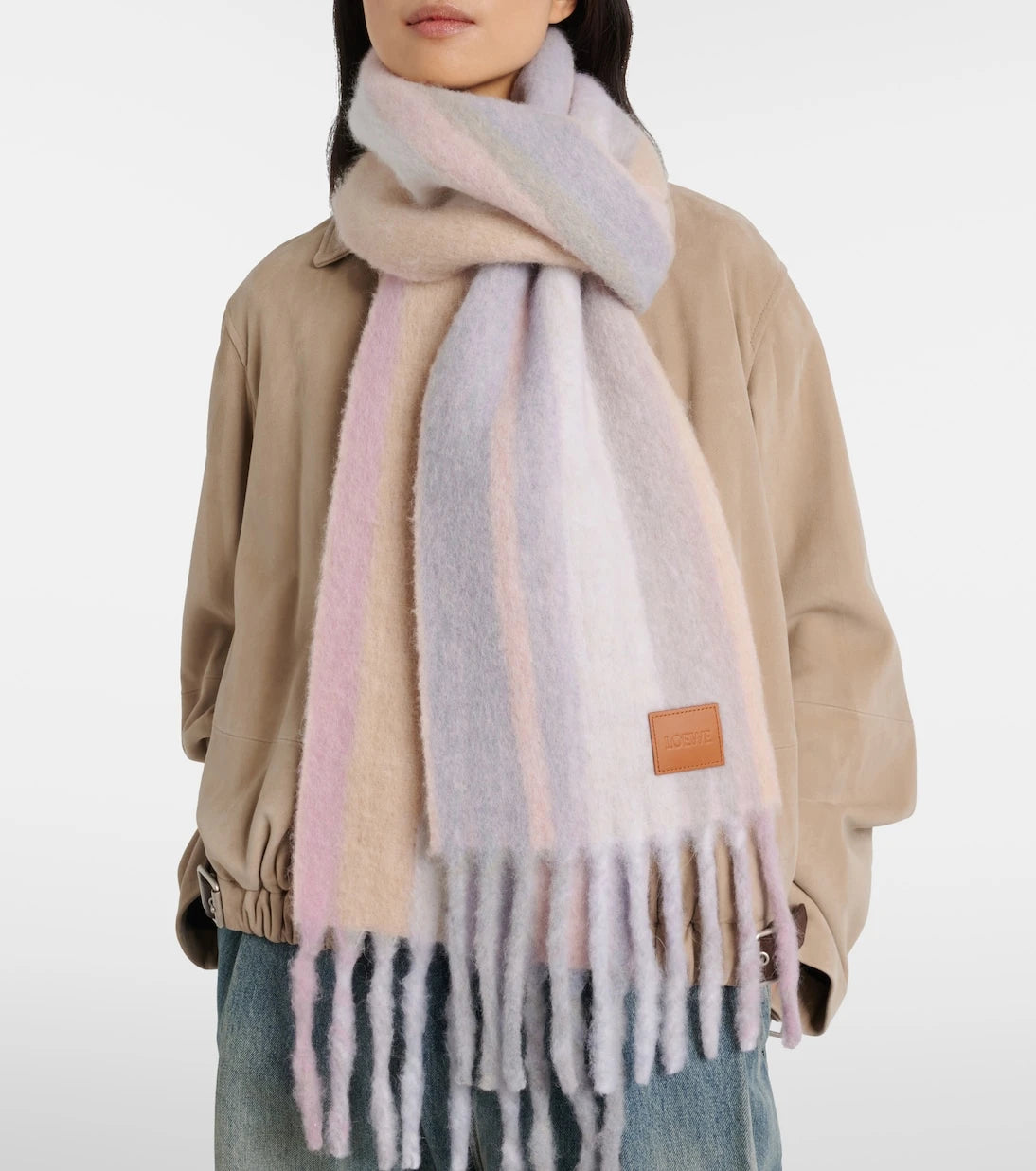 Loewe - Striped alpaca and wool-blend scarf
