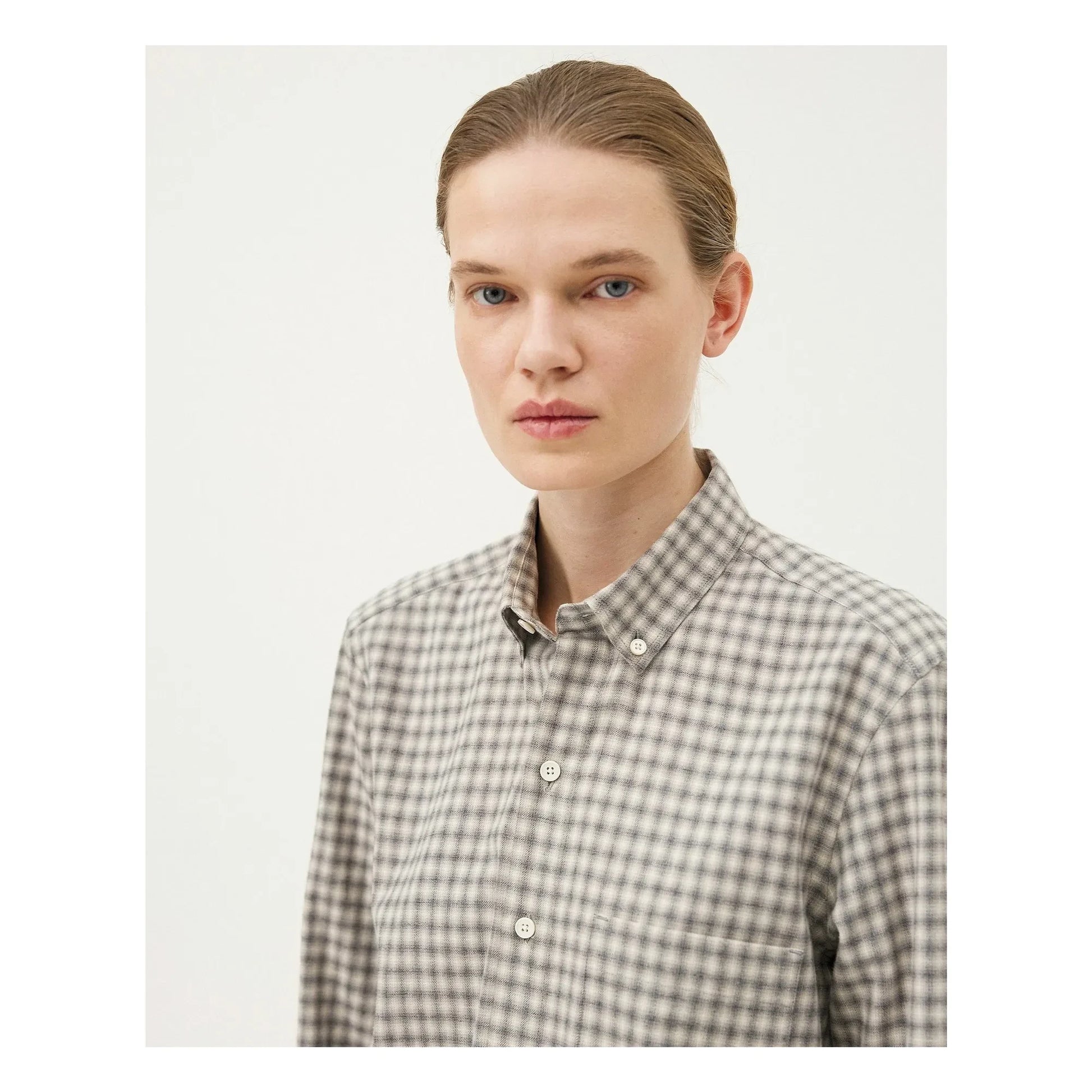 Noyoco - Curtis shirt Recycled cotton plaid | Grey