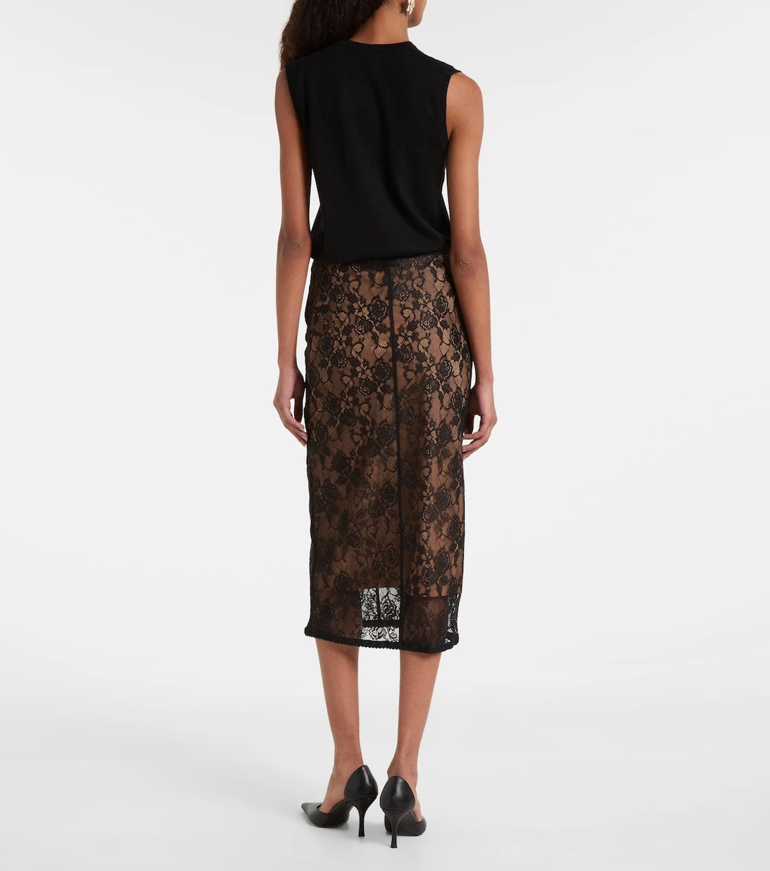 Self-Portrait - Sheer lace midi skirt