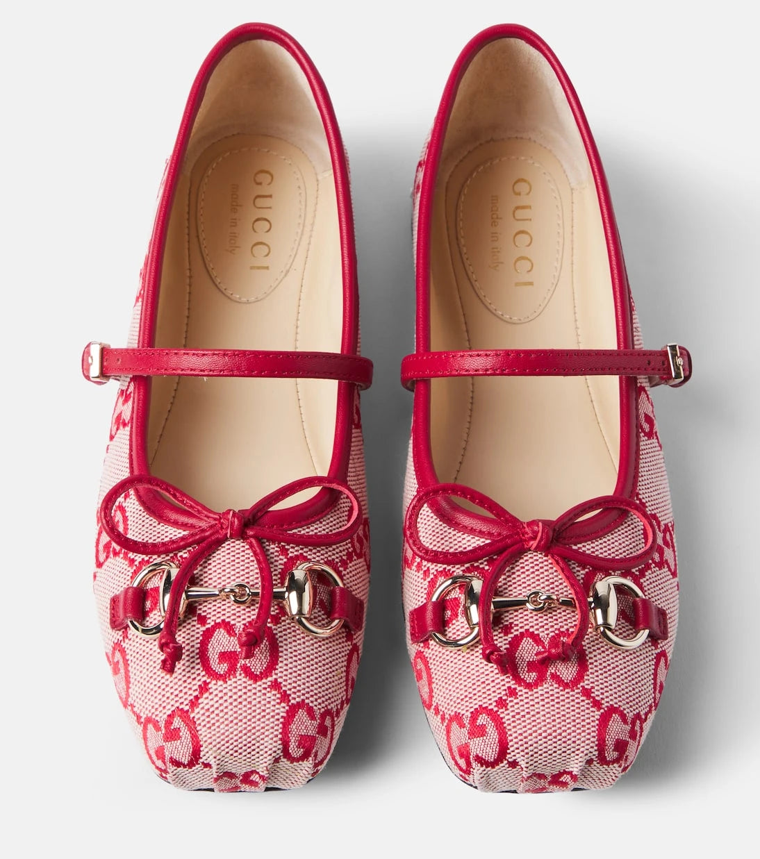 Gucci Kids - Horsebit GG Canvas ballet flats