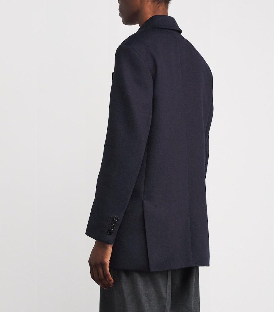 Max Mara Camel Hair Double-Breasted Blazer ULTRAMARINE