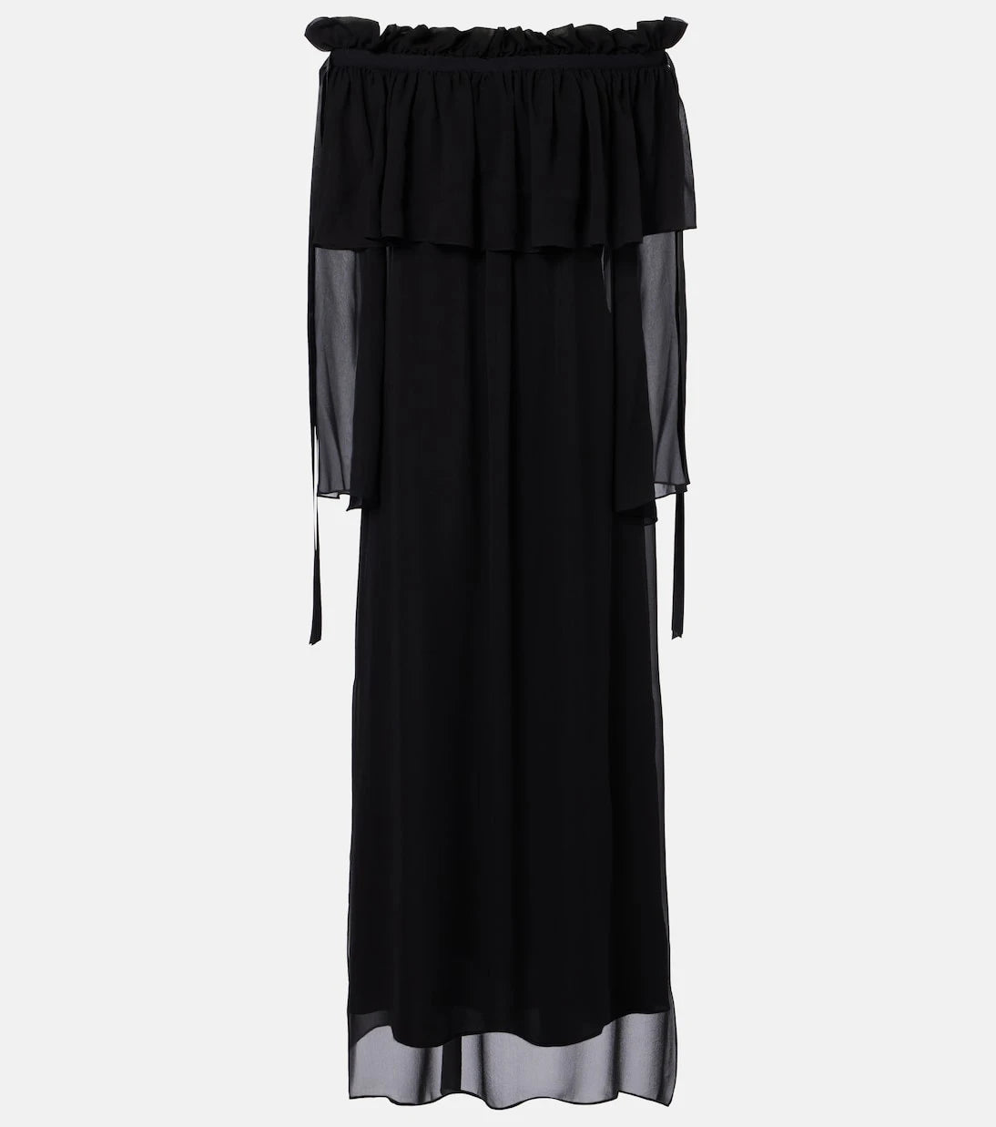 Nina Ricci - Gathered sheer silk maxi dress
