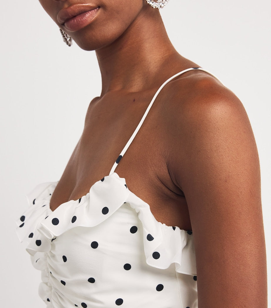 Silk Polka Dot Maxi Dress