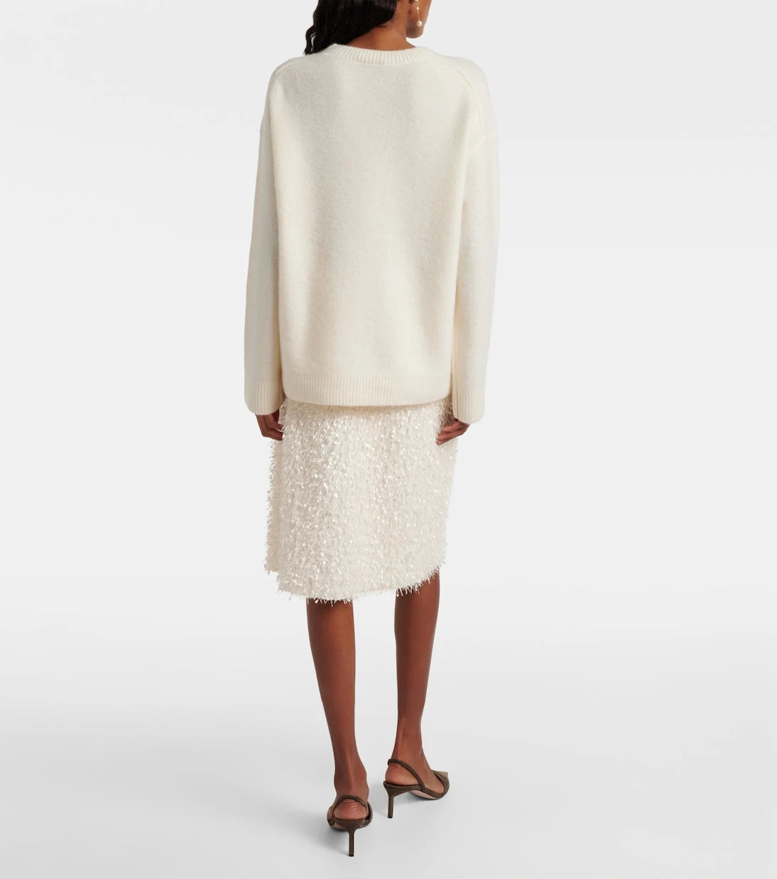Vince - Fringed midi skirt