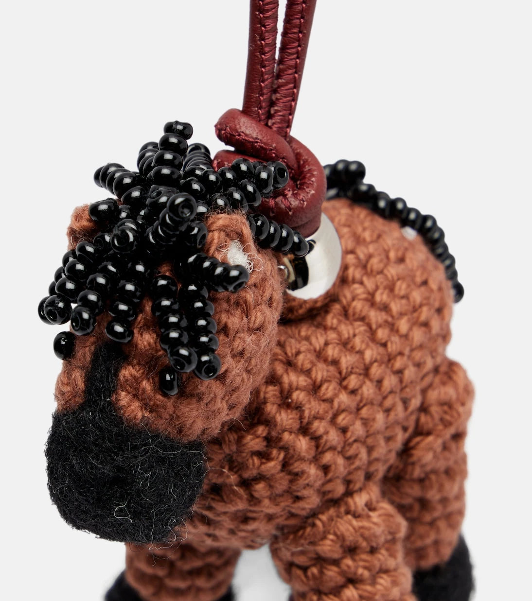 Loewe - Horse beaded leather-trimmed wool bag charm