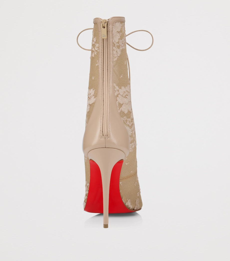 Christian Louboutin Red Km Lace Booties 100