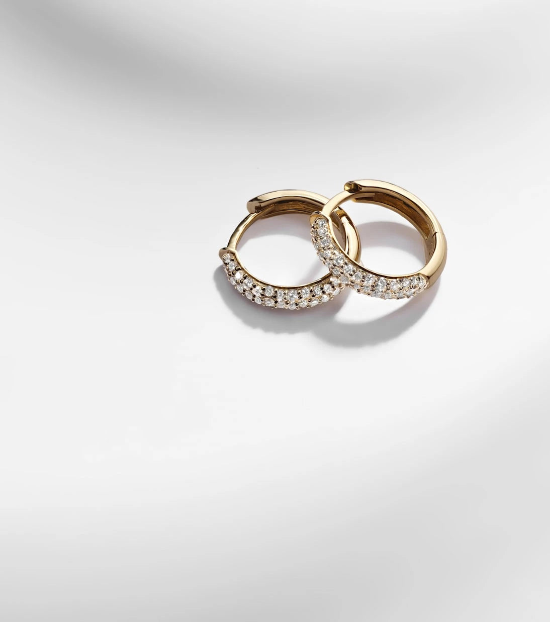 Stone and Strand - Essential 14kt gold hoop earrings with diamonds