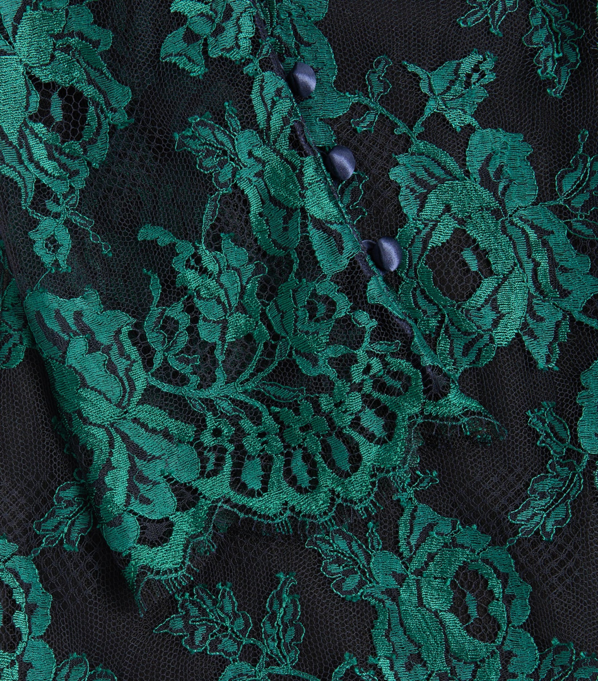 Valentino Green Lace Floral Top