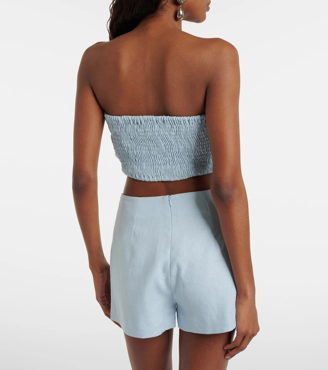 Faithfull - Antibes shirred linen crop top