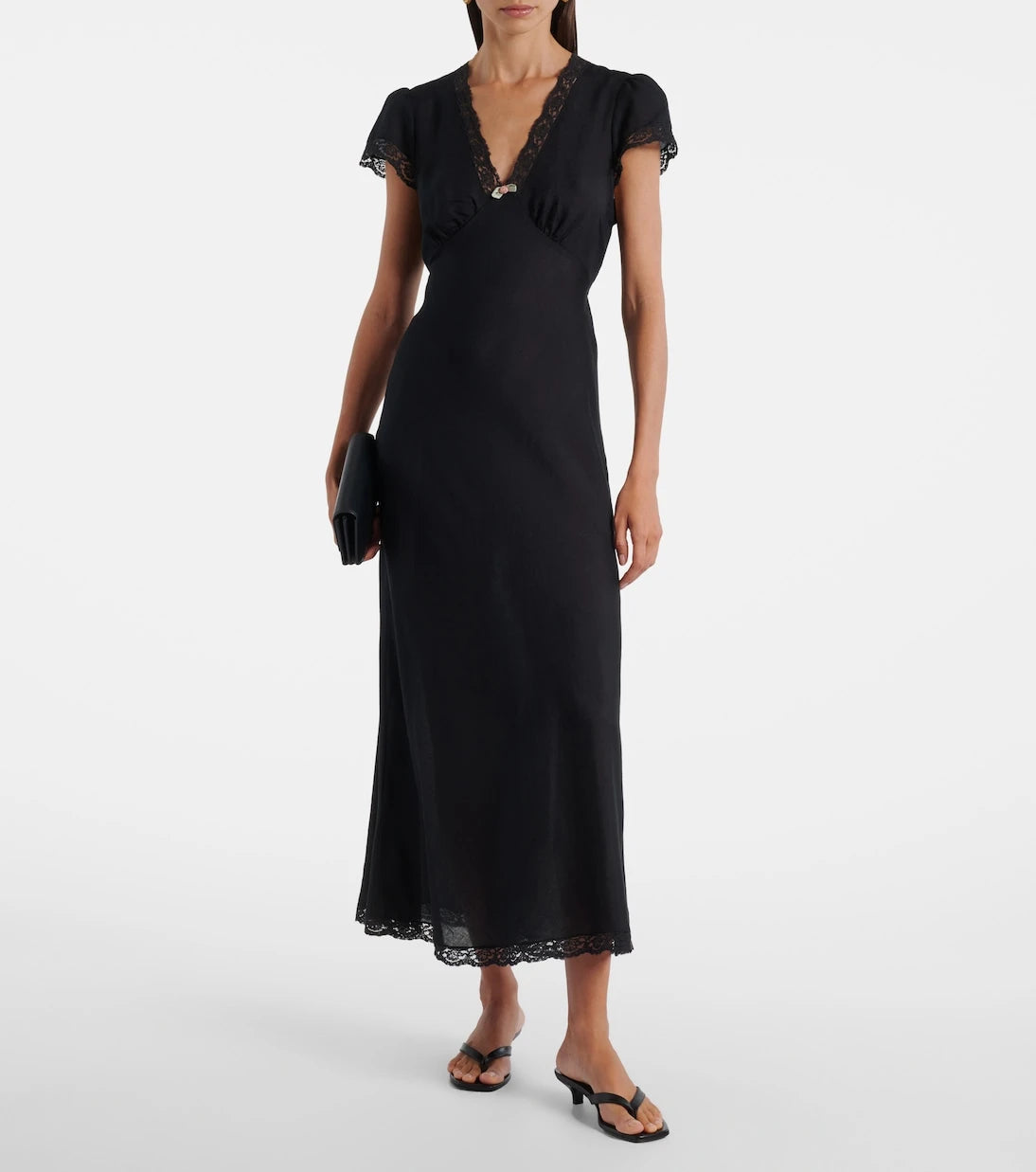 Rixo - Clarice lace-trimmed midi dress