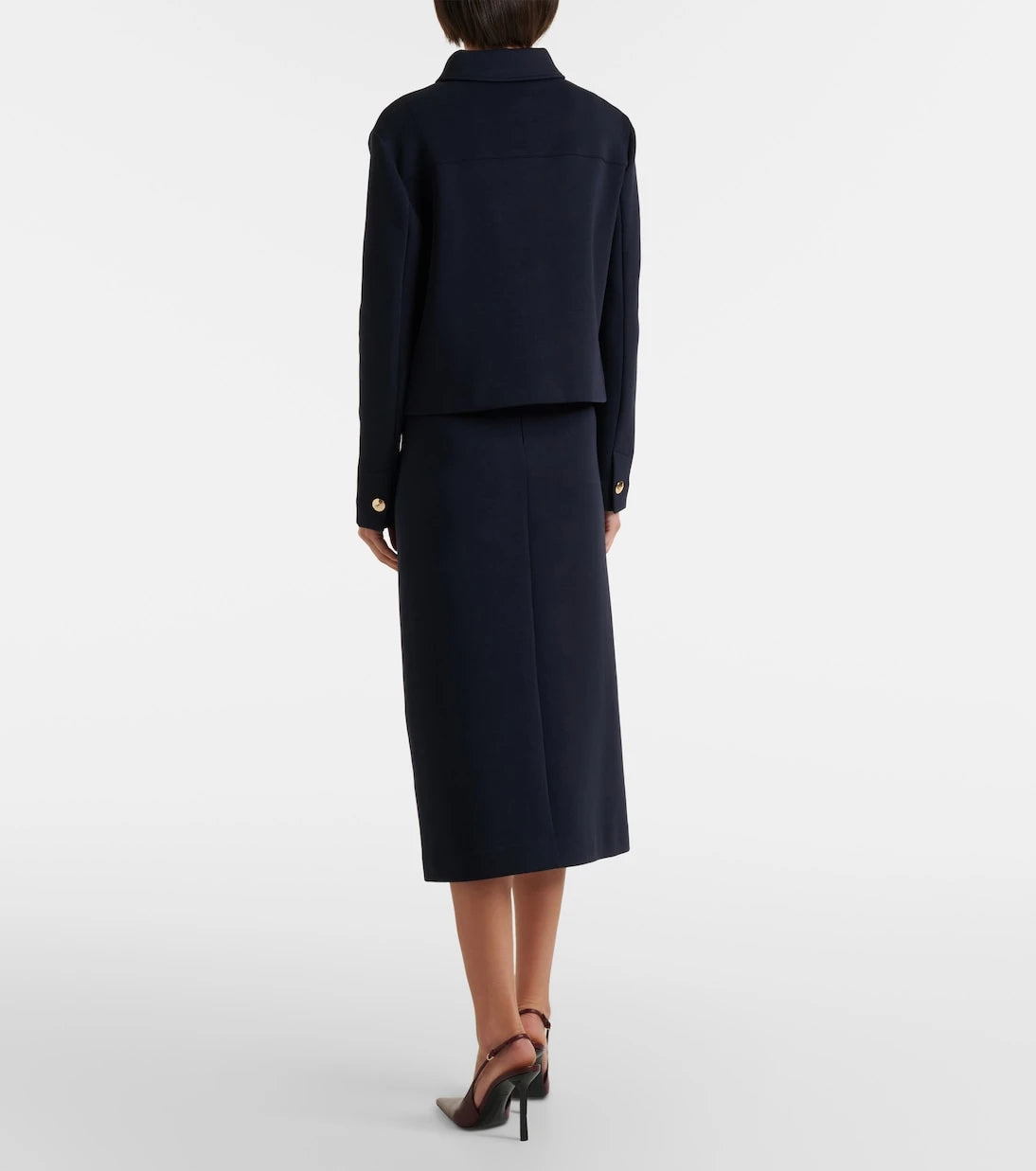 'S Max Mara - Cotton-blend midi skirt
