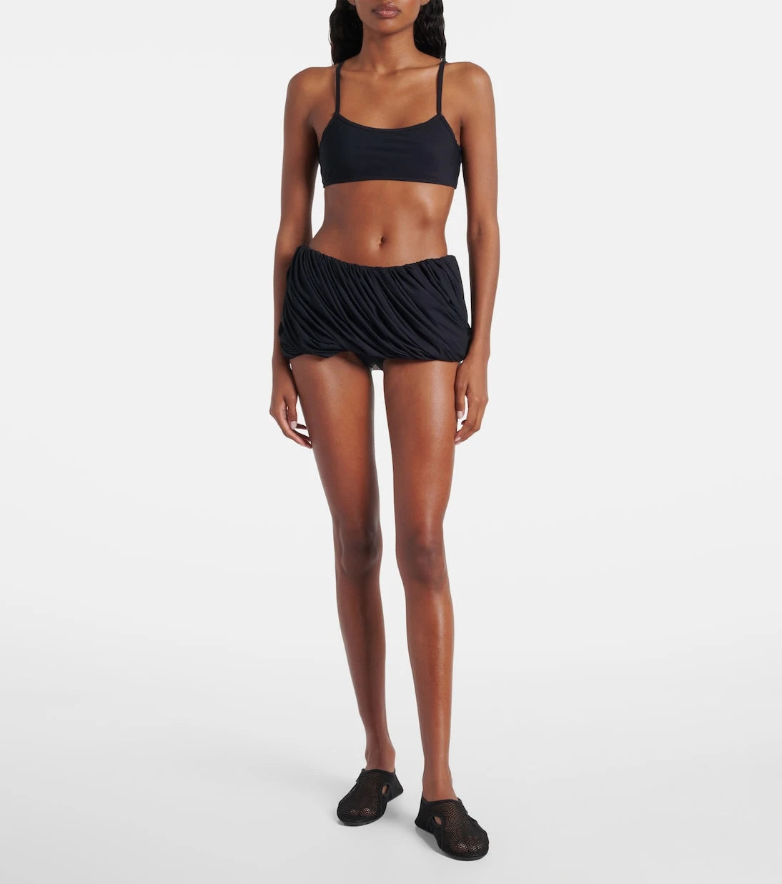 Alaïa - Pleated low-rise bikini