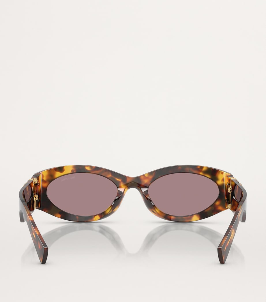 Miu Miu Brown Acetate Oval MU11WS Sunglasses
