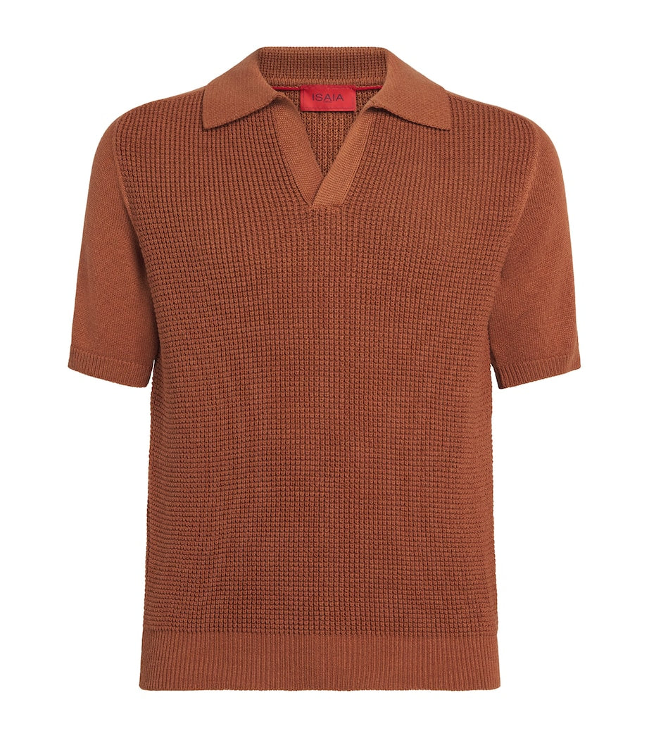 Silk-Cotton Knit Polo Shirt