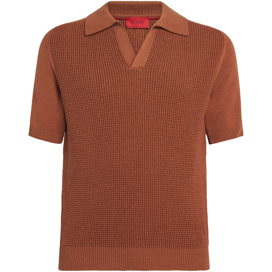 Silk-Cotton Knit Polo Shirt