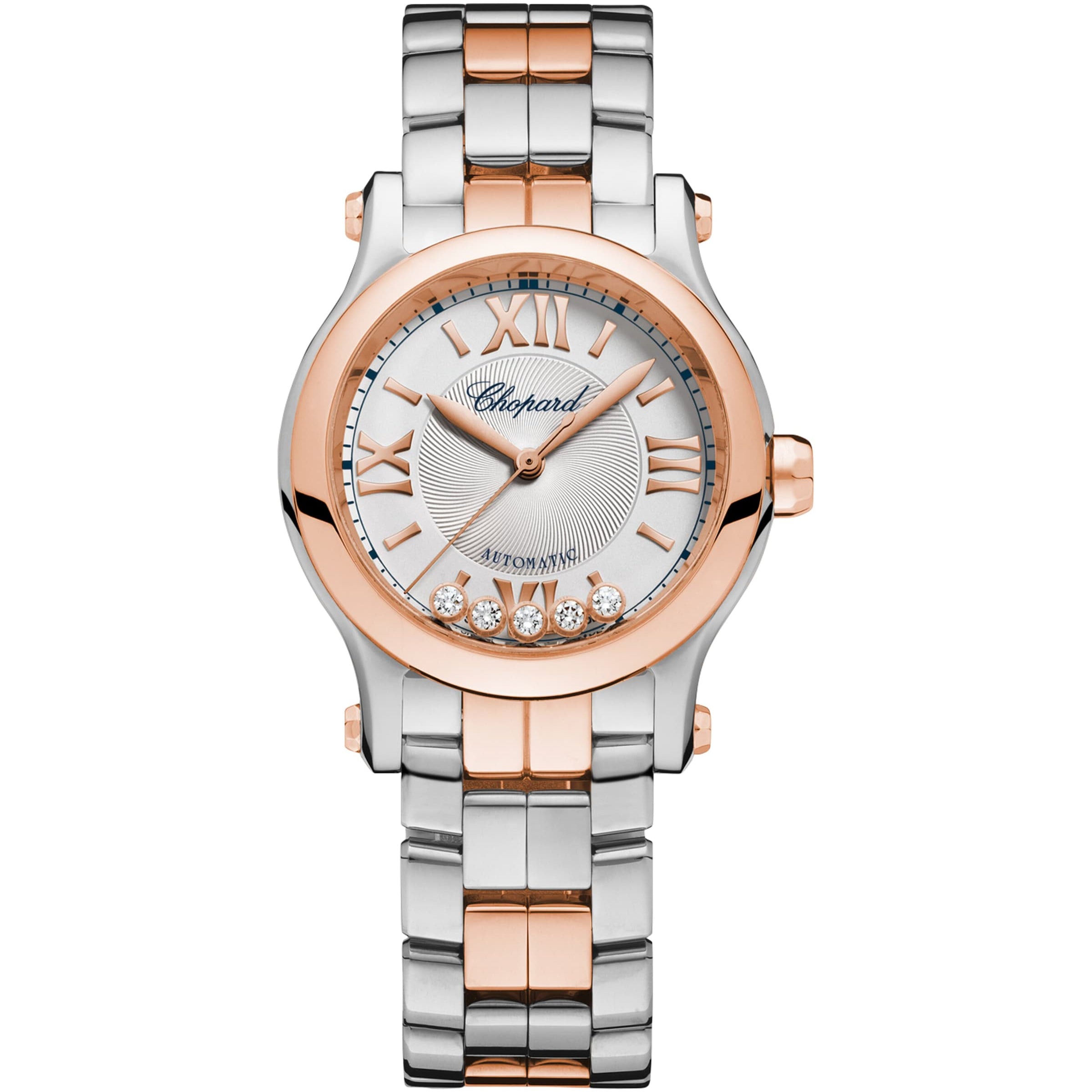 Rose Gold and Stainless Steel Happy Sport Automatic Watch 33mm