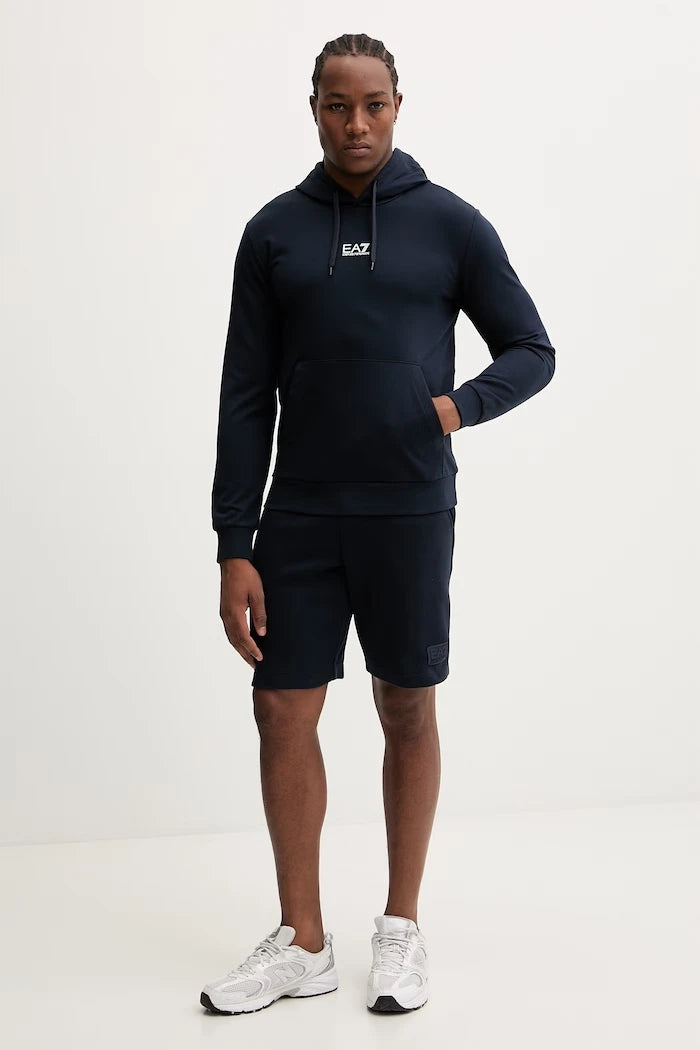 EA7 Emporio Armani капüşonlu erkek pamuk ve elastan sweatshirt