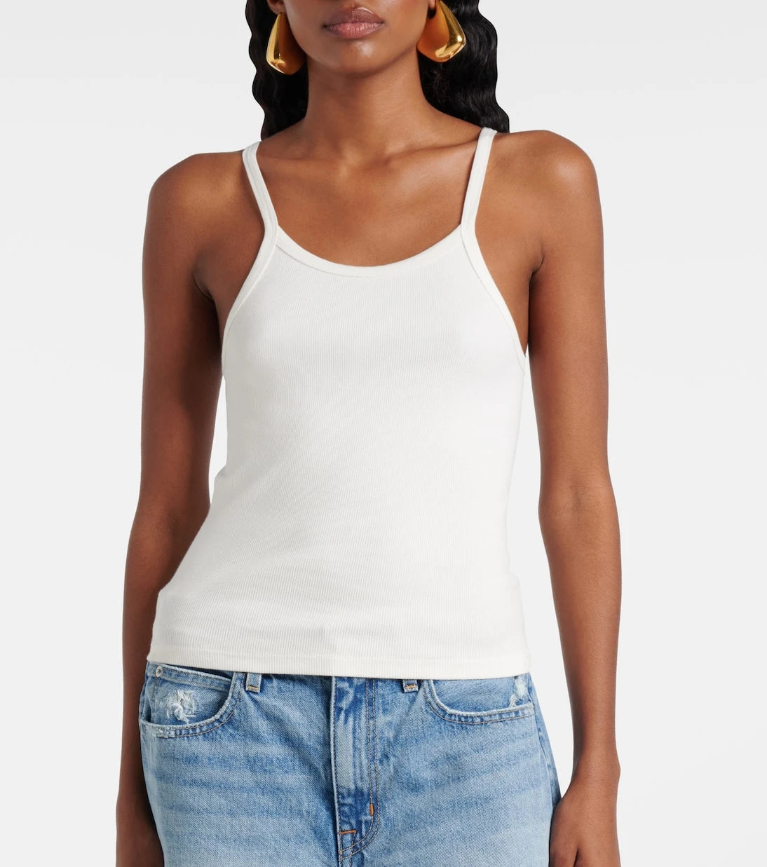 Slvrlake - Ribbed-knit cotton jersey tank top