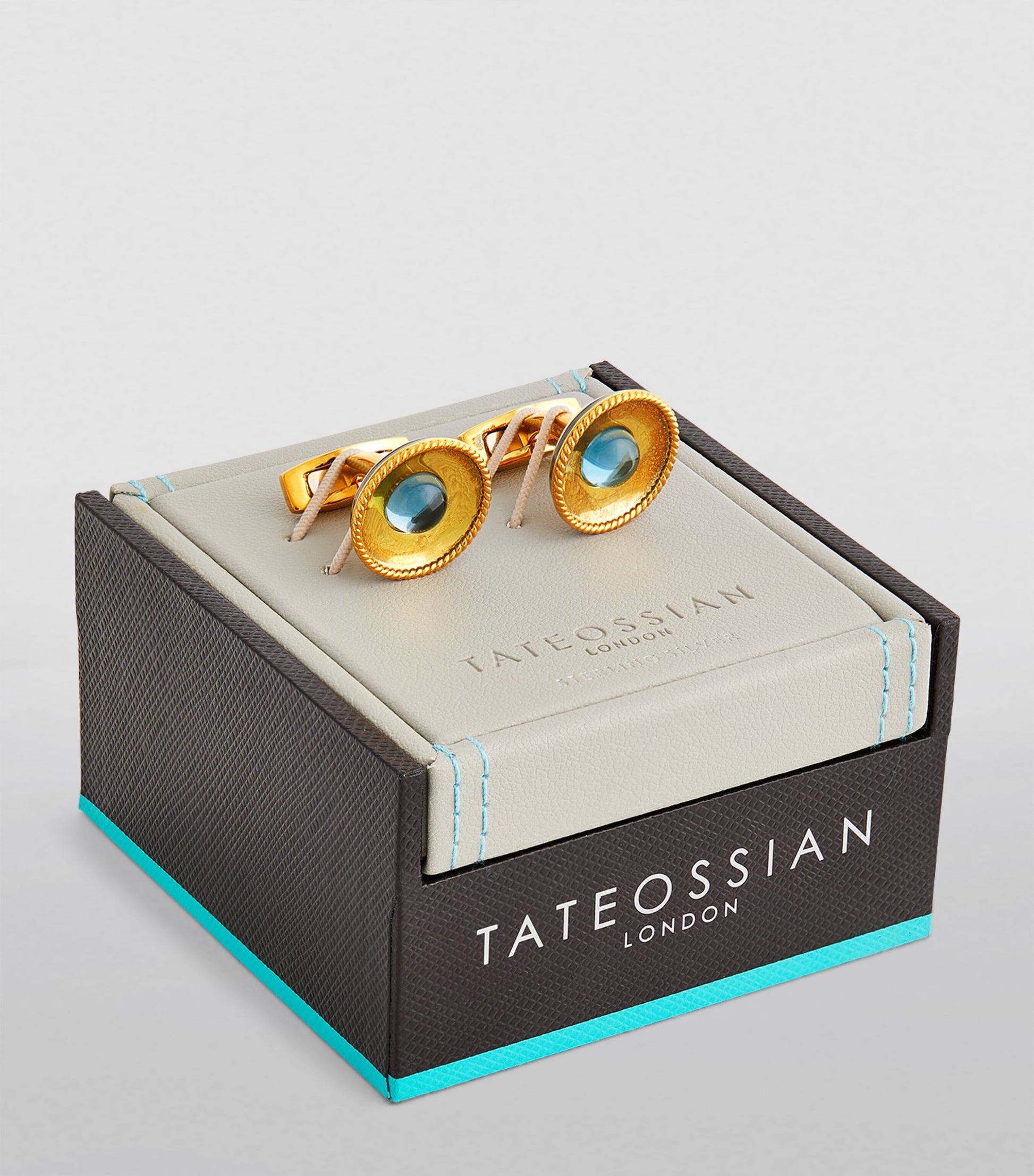 Tateossian Gold-Plated Blue Topaz Cufflinks