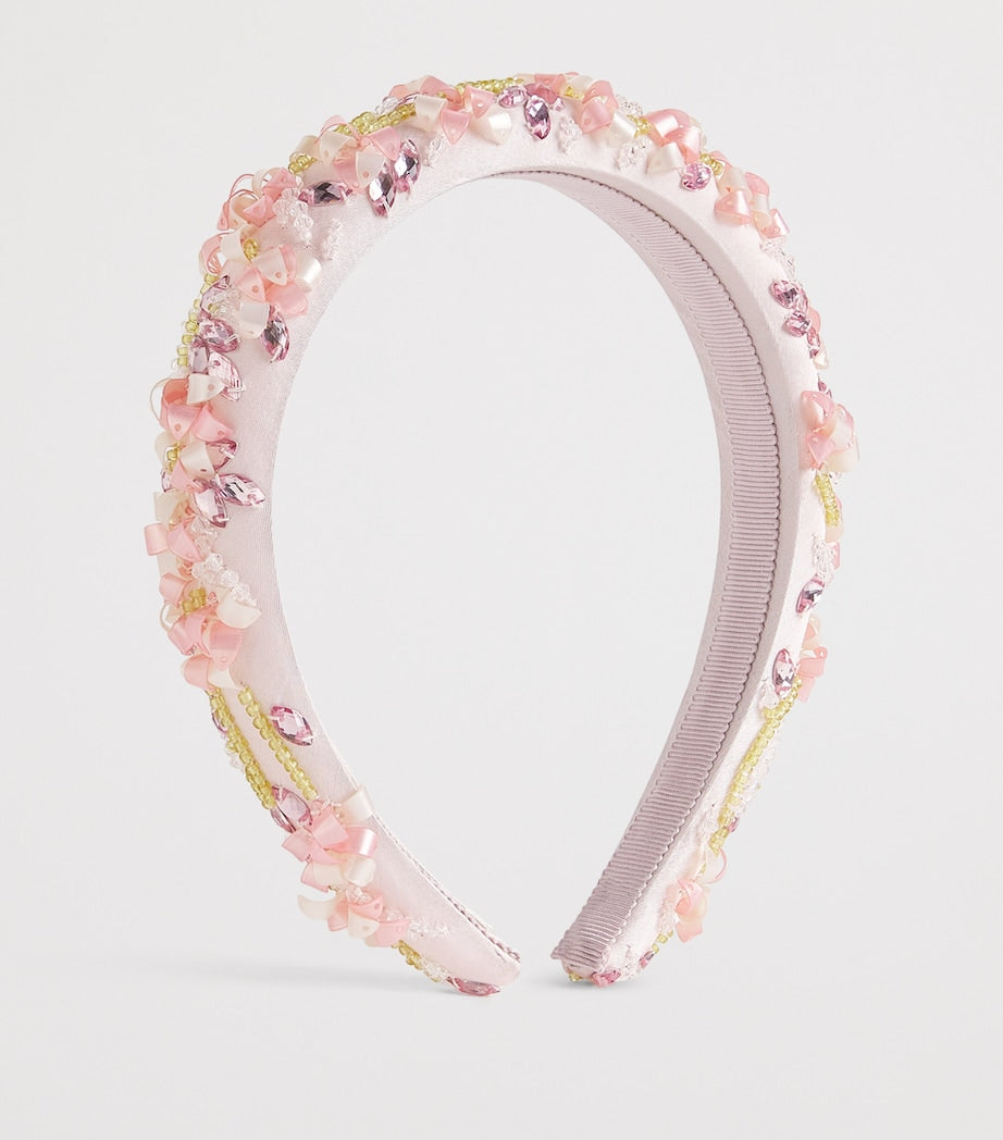 Jennifer Behr Pink Oleander Embellished Headband
