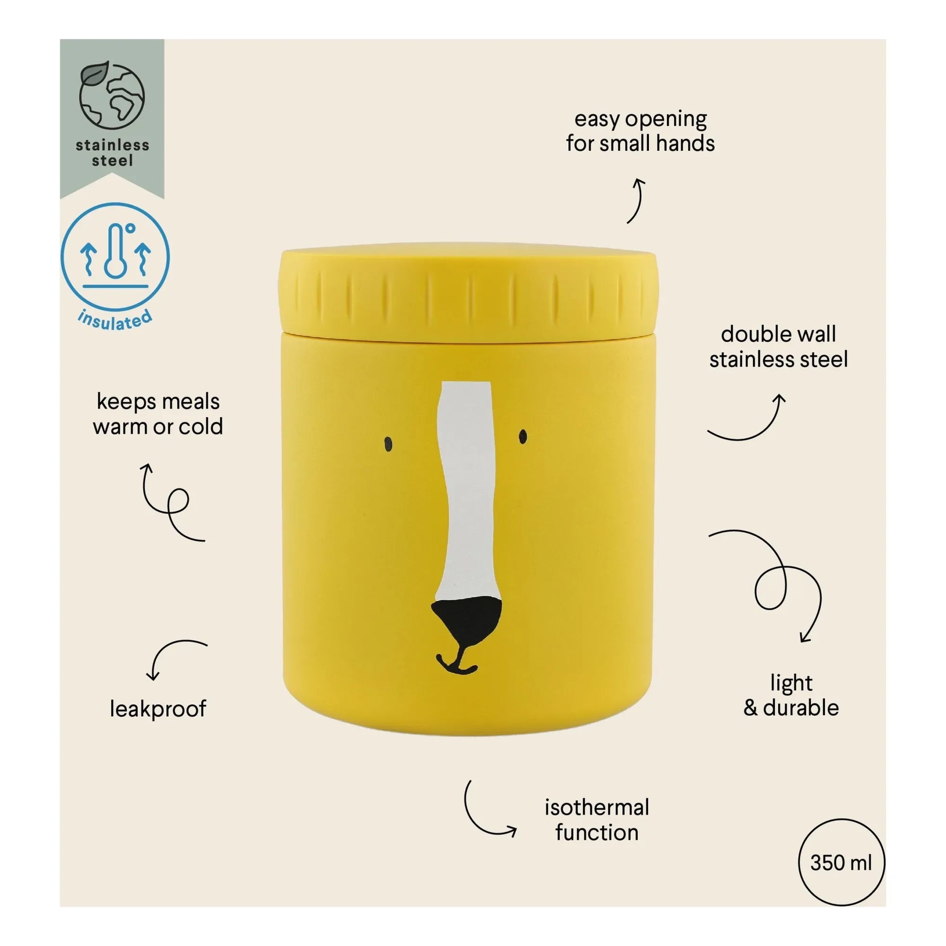 Trixie - Isothermal lunch box 350 ml Mr Lion | Yellow