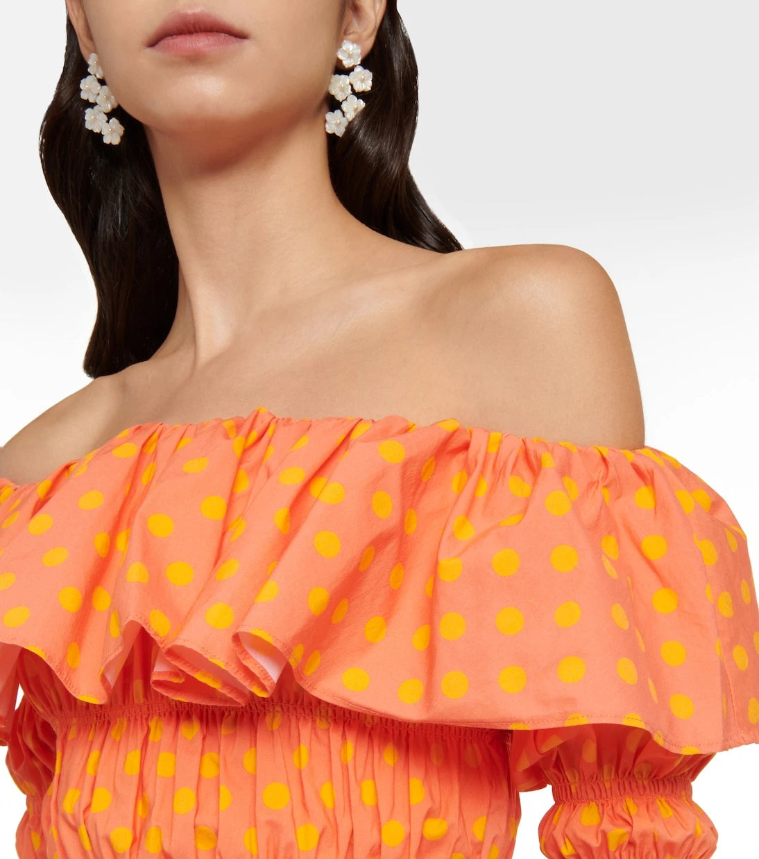 Caroline Constas - Lydia polka-dot off-shoulder top
