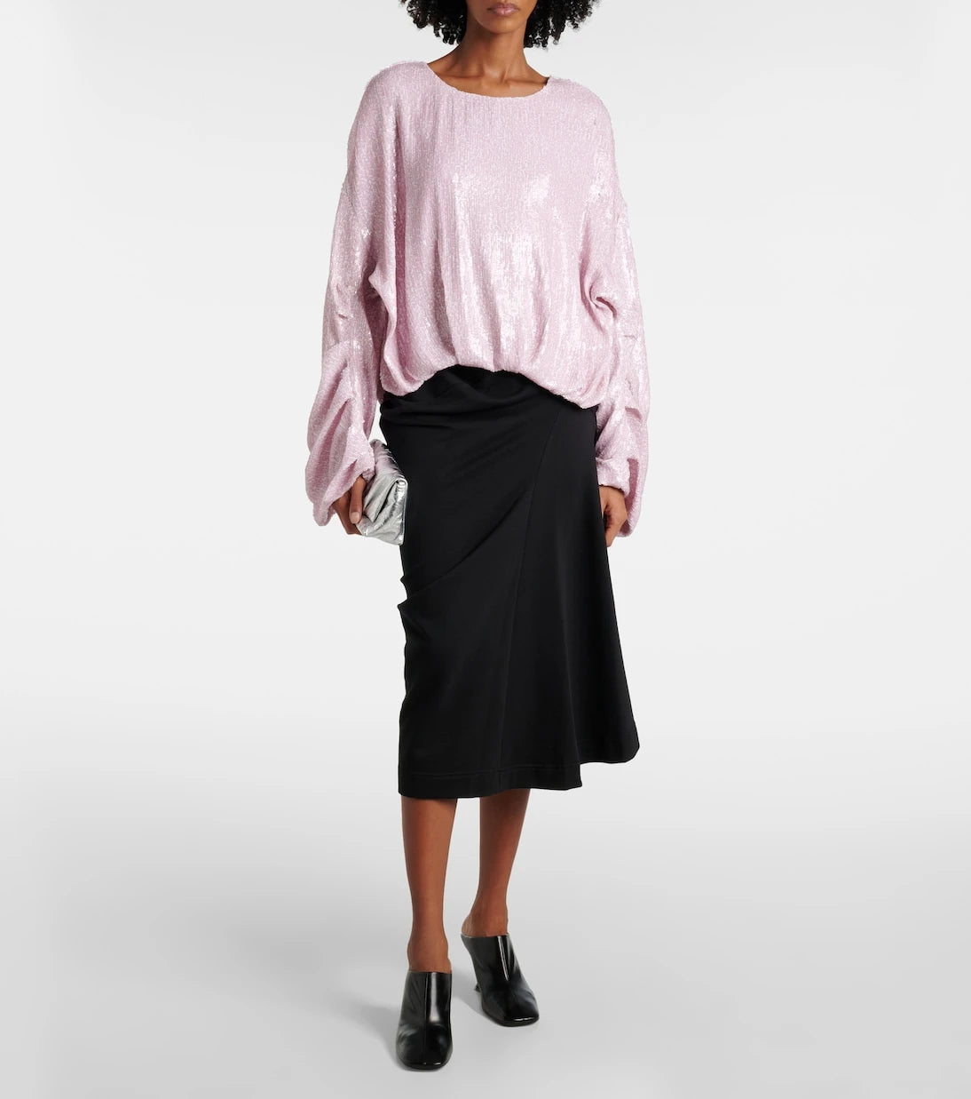 Dries Van Noten - Sequined gathered blouse
