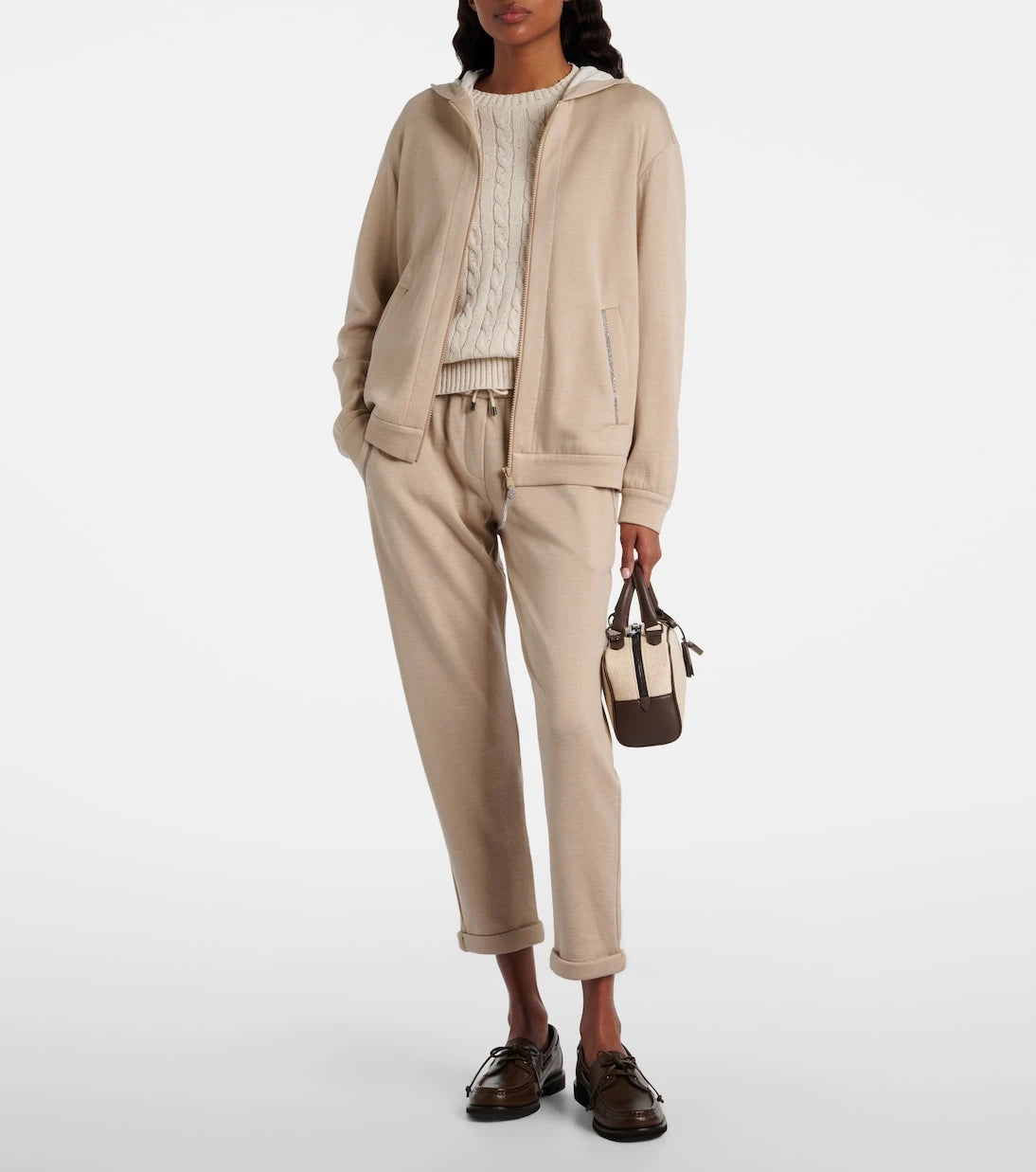 Brunello Cucinelli - Monili cotton and silk-blend sweatpants