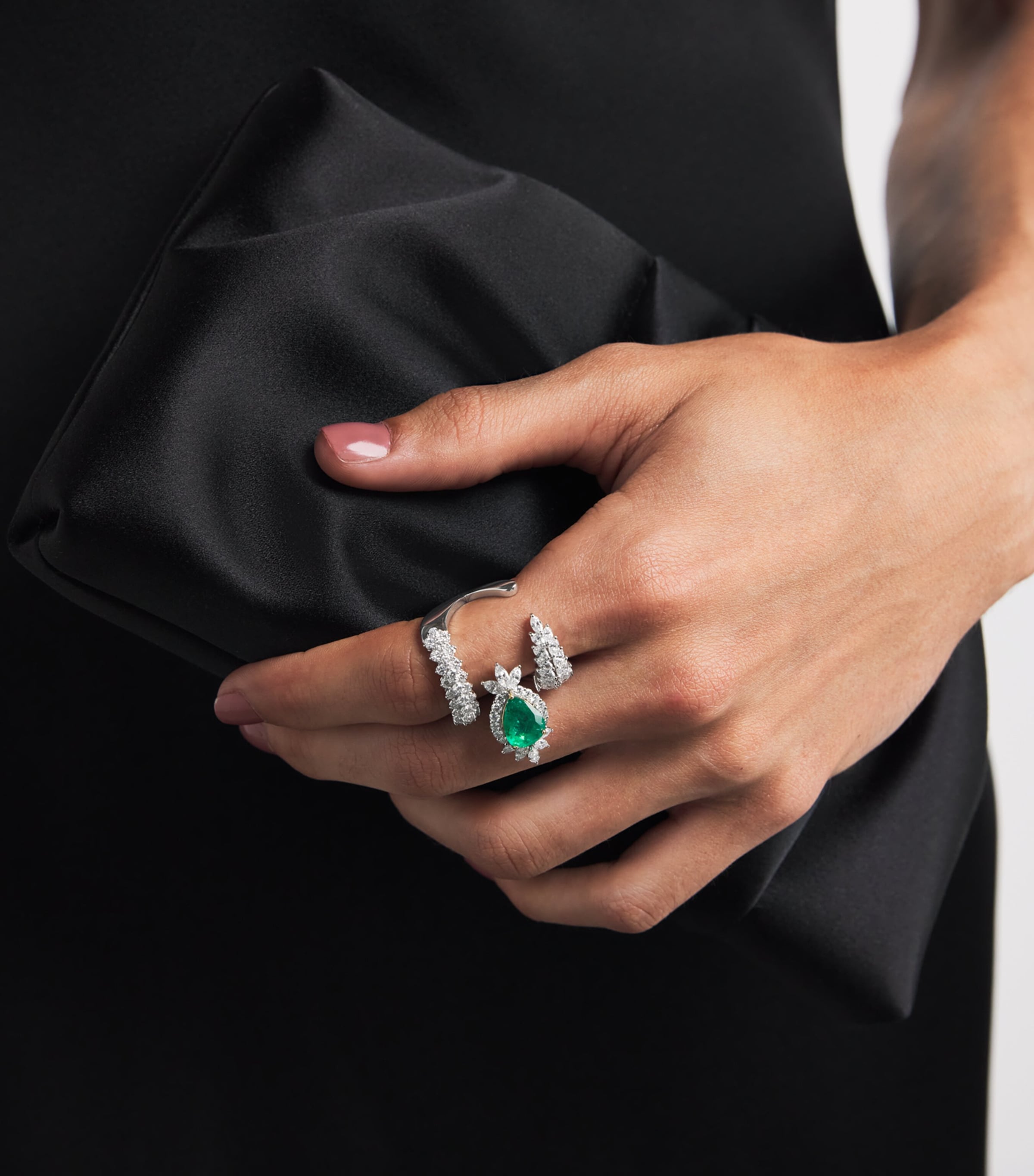 White Gold, Diamond and Emerald Reign Supreme Ring