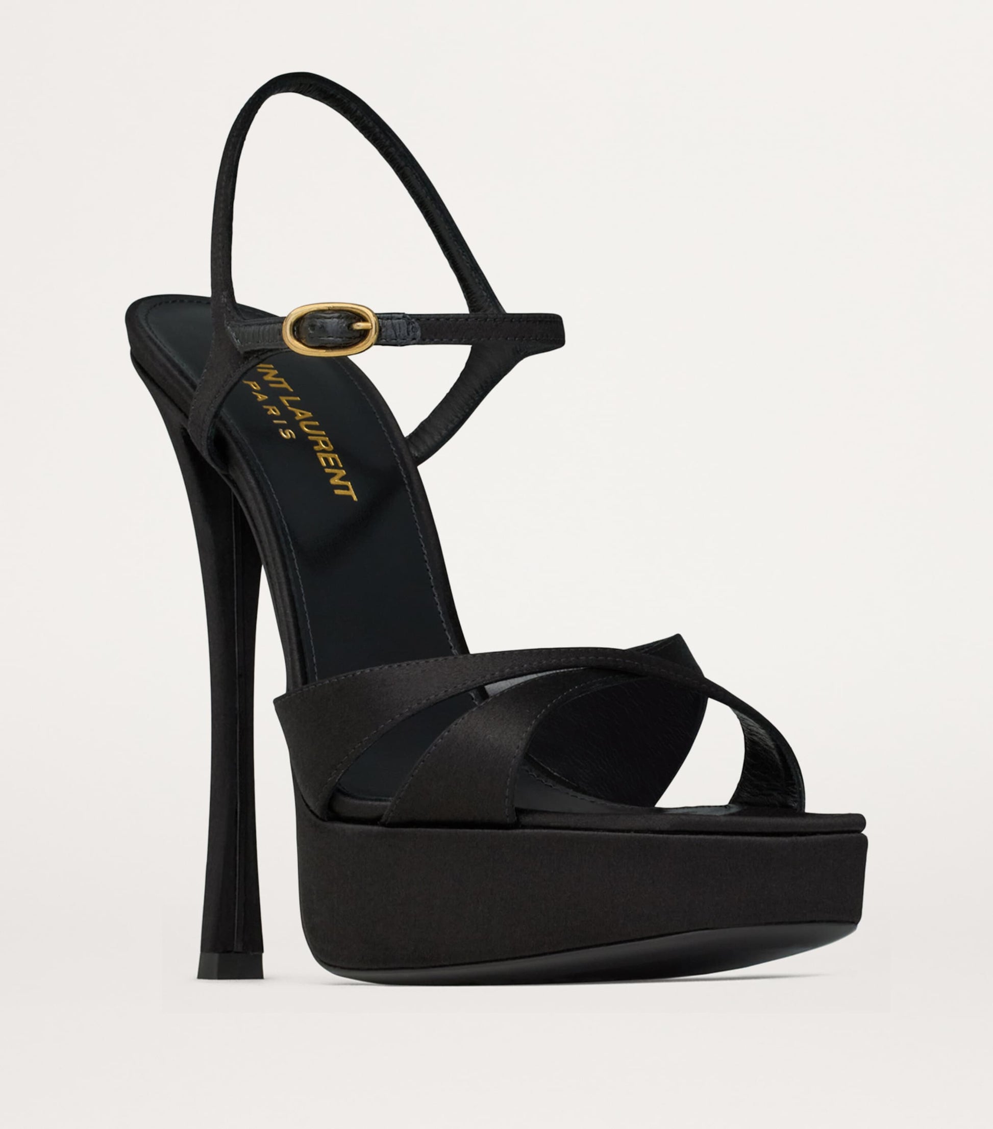 Saint Laurent Black Debbie Platform Sandals 110
