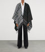 Burberry Grey Wool-Cashmere Contrast-Check Cape