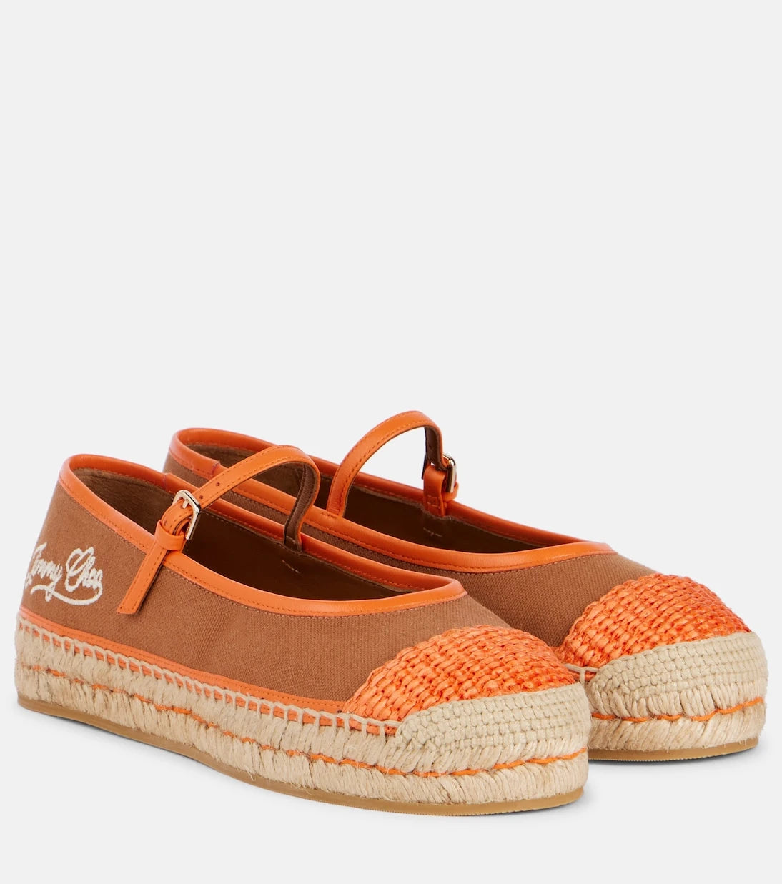 Jimmy Choo - Aciel leather-trimmed canvas espadrilles