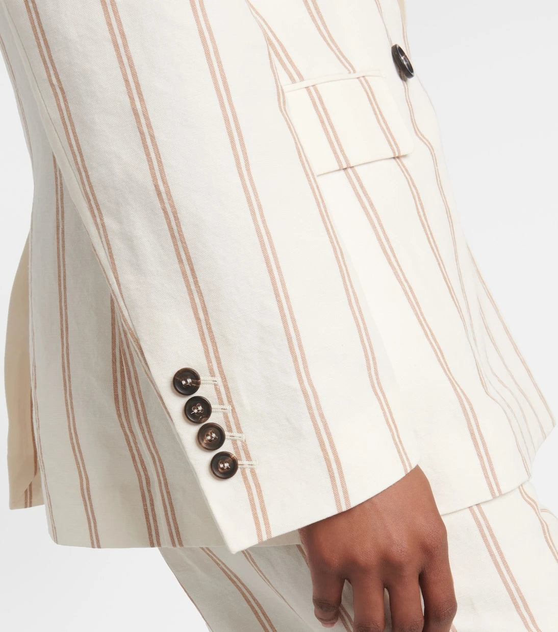 Brunello Cucinelli - Striped linen and cotton blazer