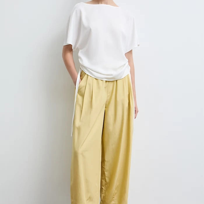 Medicine kadın slouchy pantolon, keten ilaveli