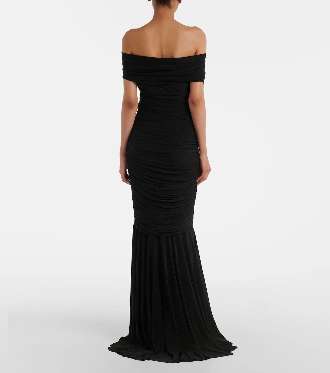 Norma Kamali - Off-shoulder ruched jersey gown