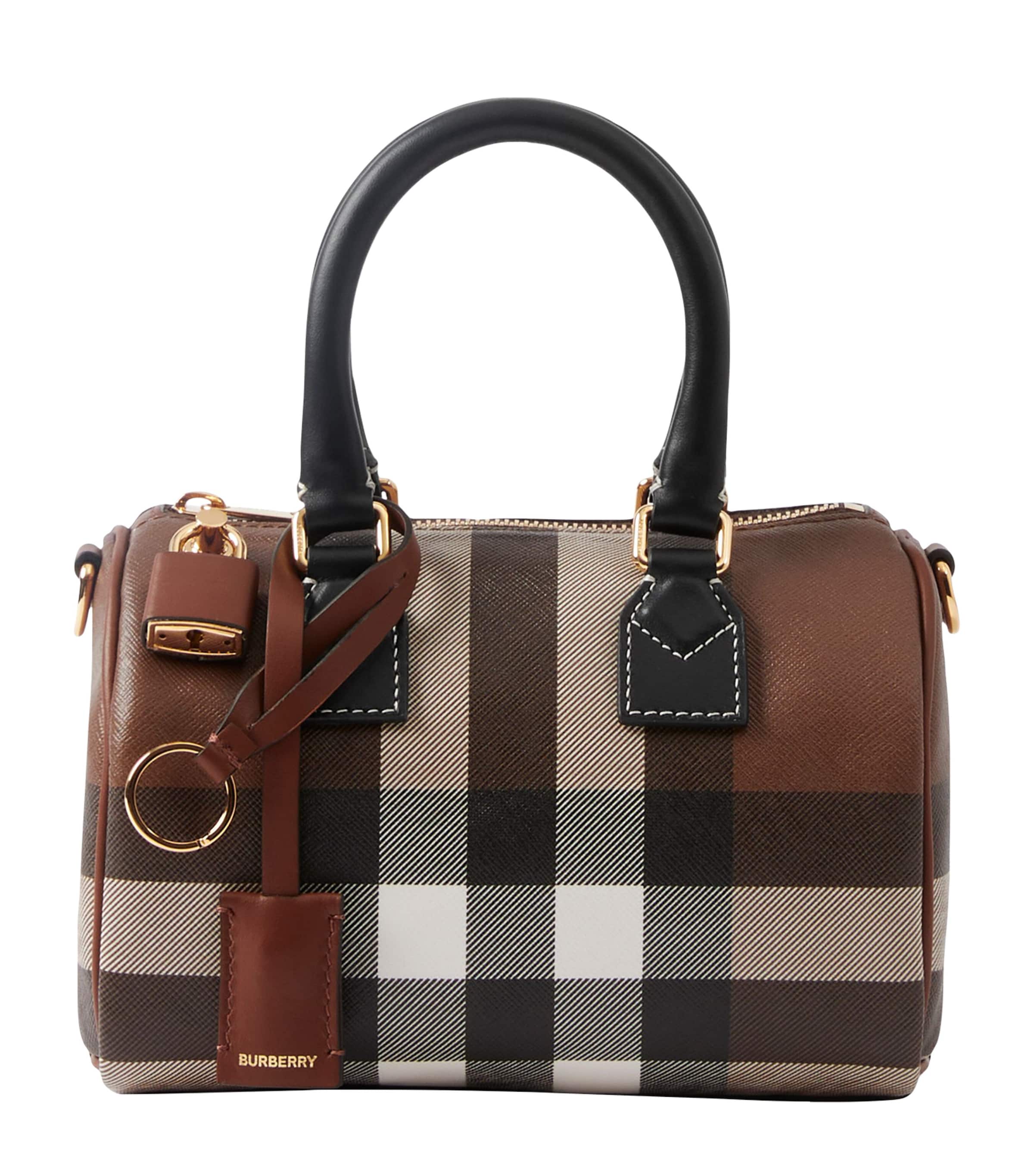 Burberry Brown Mini Check Bowling Bag