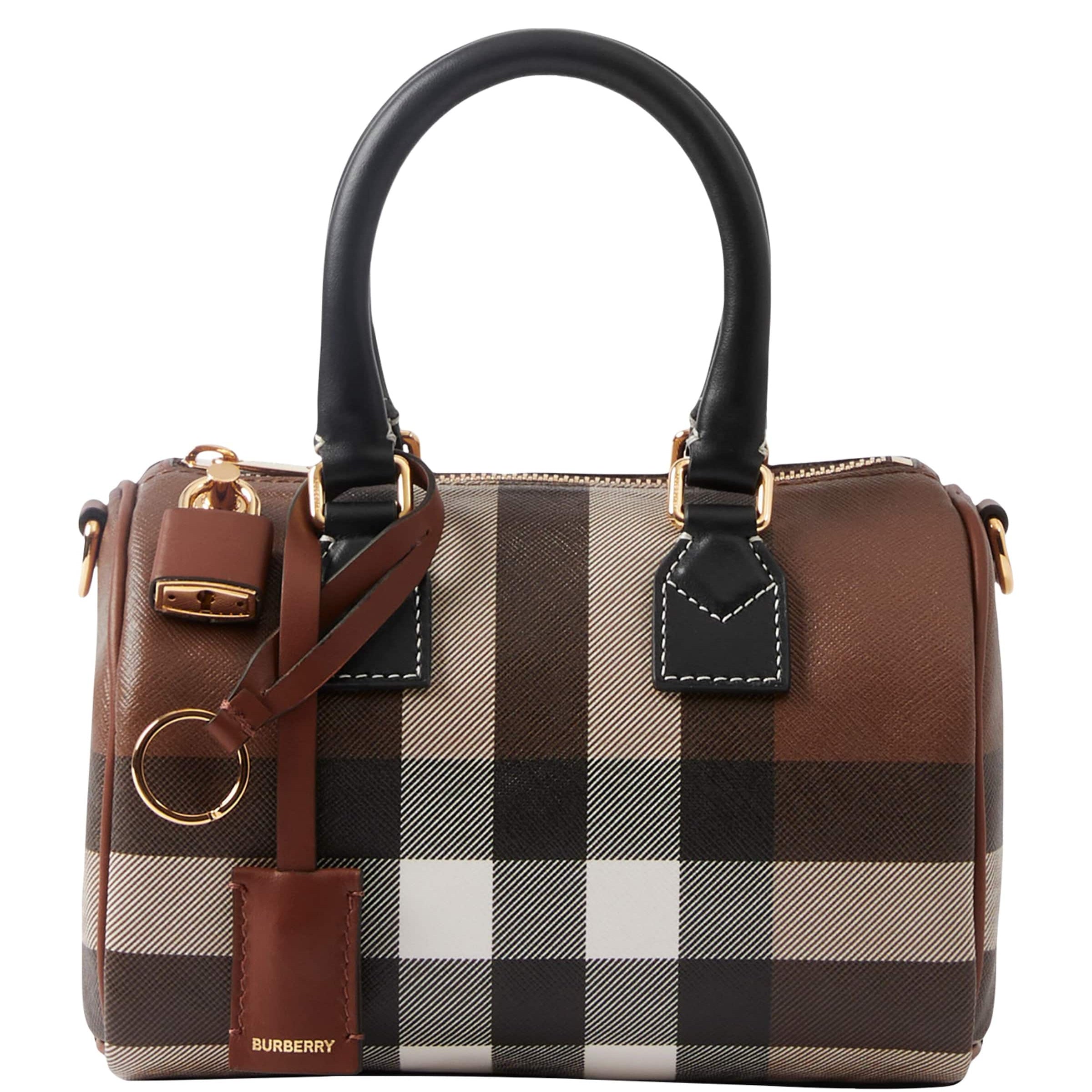 Brown Mini Check Bowling Bag