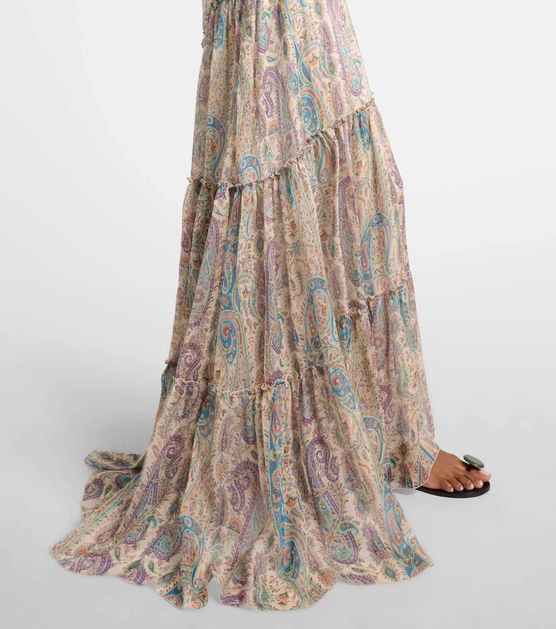 Etro - Ruffled printed silk maxi dress