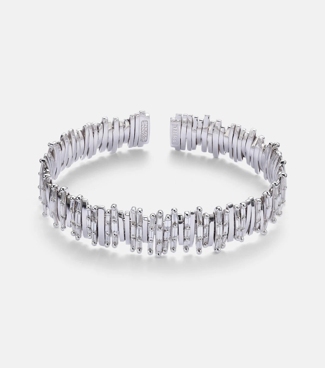 Suzanne Kalan - Classic Milli 18kt white gold bangle with diamonds