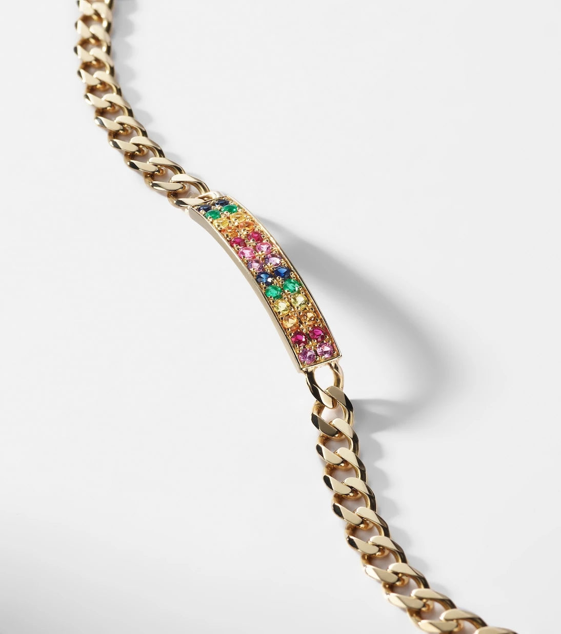 Sydney Evan - ID Bar 14kt gold chain bracelet with diamonds