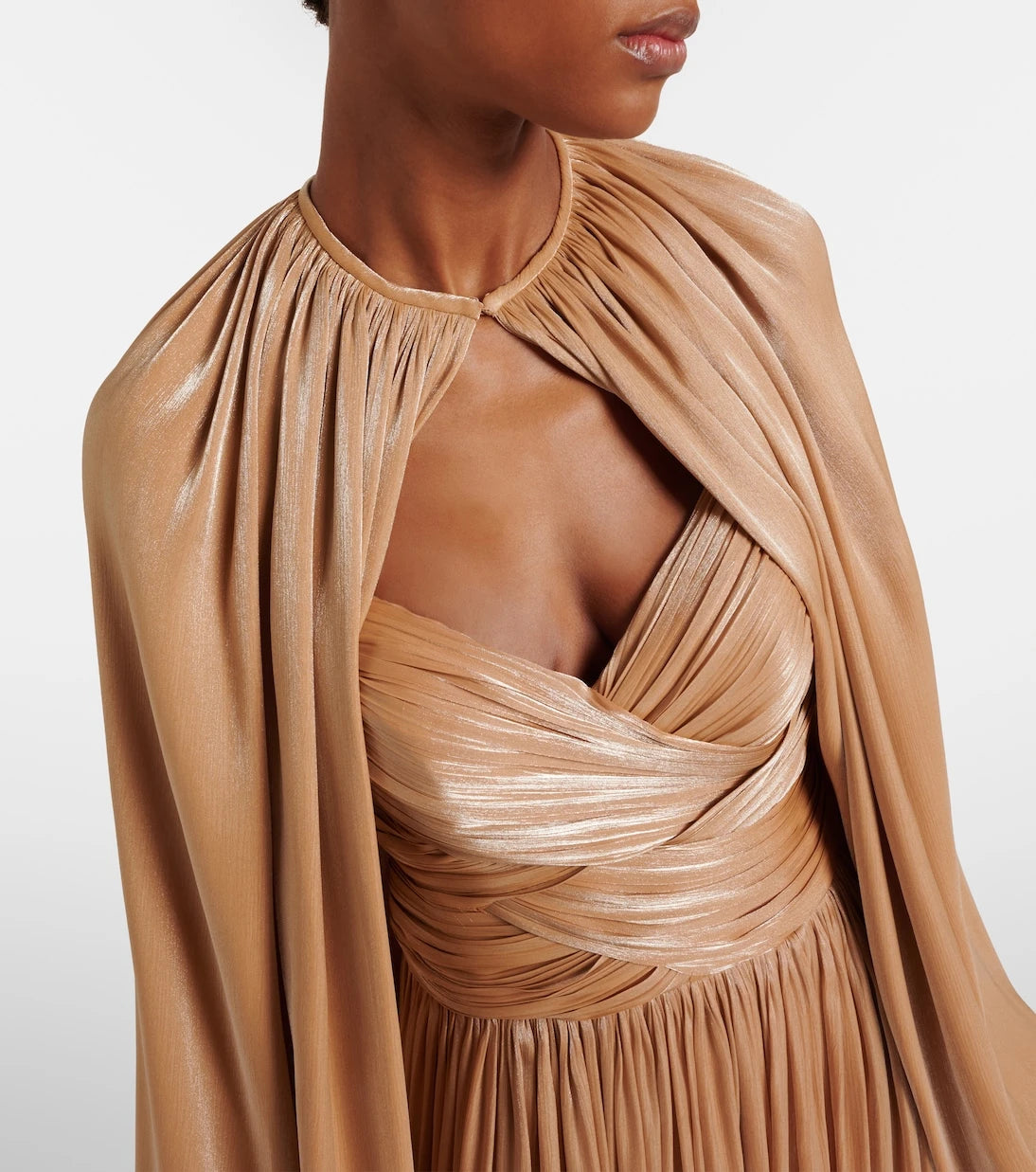 Costarellos - Gathered pleated gown