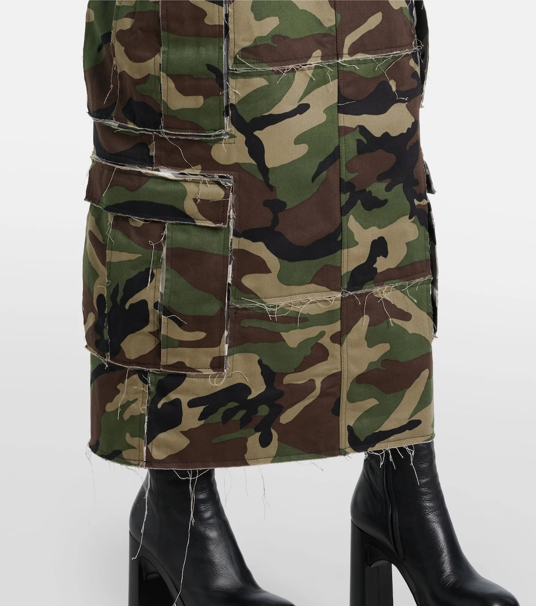 Vetements - Camouflage cotton cargo midi skirt