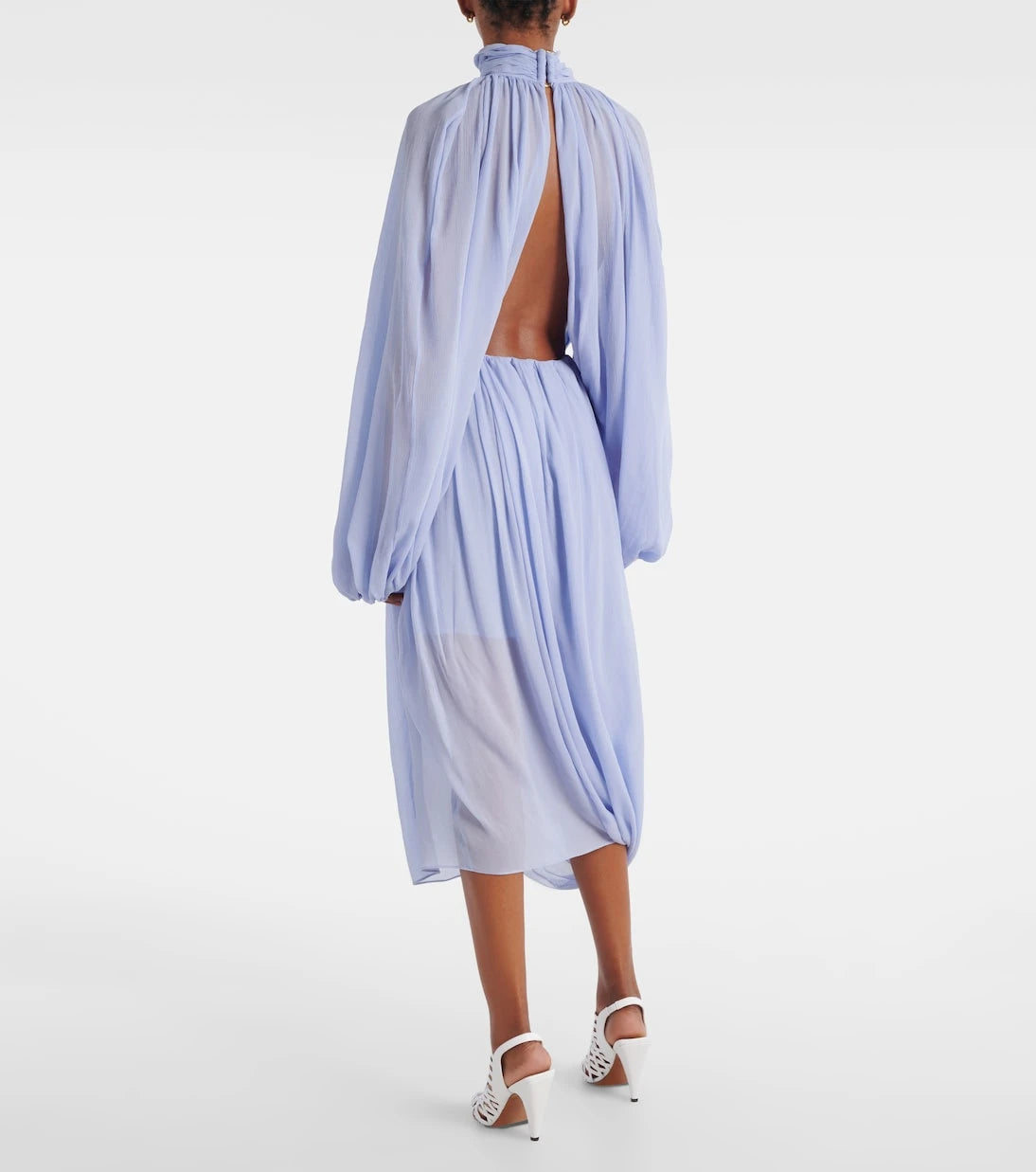 Stella McCartney - Gathered silk crepon midi dress
