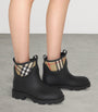 Burberry Black Rubber Nova Check Rain Boots